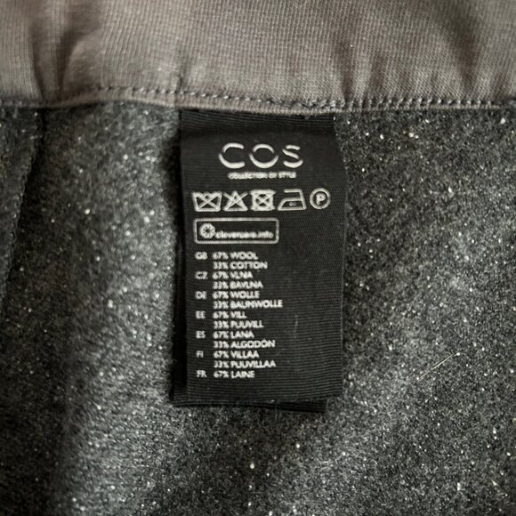 COS Wool Cotton Wide Leg Gray Tweed Pants Eur M - Picture 10 of 10